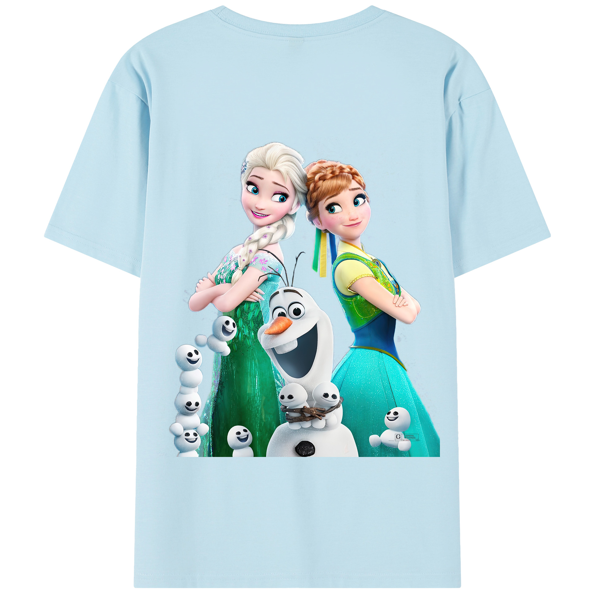 （画像用） アナと雪の女王 アンナ エルサ Frozen Anna Elsa 綿100％半袖Tシャツ（背面プリント）